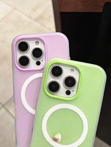 Fashion 2 IN 1 Matte Magnetic Candy Color Case Compatible With IPhone 16 15 14 13 11 12 Pro Max Plus For Magnetic Wireless Charge Cover Waterproof Shockproof Anti-Fall Scratch Resistant - Pink - View 4