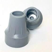 10 Regatónes 3/4 Repuesto Para Muleta Tipo Americano Con Arandela Negro y Gris - Gris - Ver 3