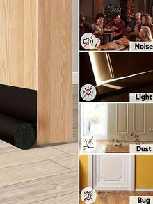 Durable Bottom Seal Strip, Windproof And Insect-Proof Sealing Strip, Soundproof And Waterproof, Suitable For Door Bottom, Self-Adhesive Draft Stopper, Leather Door Seal Strip, Foam Tape, Door Gap Insulation Strip, Room Decor, Bedroom Decor, Kitchen Decor, Wall Stickers, Wall Decor Stickers - Multicolor - View 4