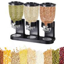 Triple Food Dispenser 6L Countertop Dry Food Dispenser Cereal Container Dispenser - Black - View 3