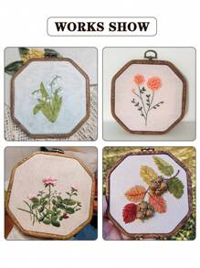 مجموعة 3 قطع/4 قطع من حلقات التطريز الخشبية البنية الرجعية المزيفة DIY، إطارات غرزة الصليب، إطارات إبرة الثقب، مصنوعة من ABS وPVC متينة، مع خطافات معدنية نحاسية للتعليق، مناسبة لديكور عيد الميلاد والهالوين، الأكياس والملابس والهواتف والمفاتيح والإكسسوارات الشعرية والمكتب والسرير والسيارة، تشمل 16 إبرة تطريز