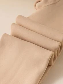 1件装女童/儿童/幼儿纯色紧身裤，亲肤舒适，卡其色、裸色、米色可选，无缝设计，带保暖内衬，适合日常穿着，简约百搭，表面光滑柔软舒适，公主/可爱风格，适合春季、冬季日常穿着，优雅时尚，可作连体衣、户外紧身裤，适合返校季，学生适用 - 卡其色 - 查看 5