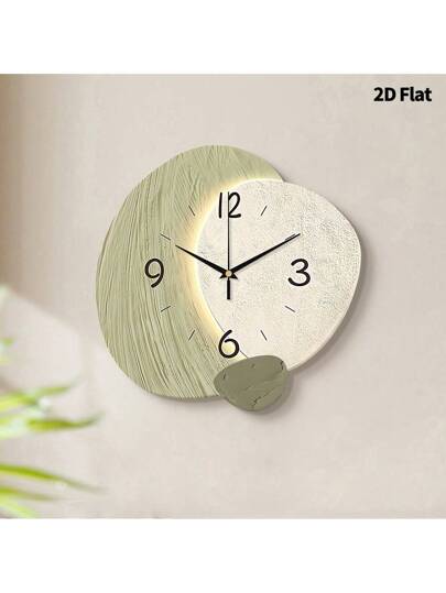 2D Flat 1pc Verlichting Luxe Minimalist Home ation Wand Clock, Ultra Quiet Quartz Movement, No Ticking Sound, Painting Klok Living Room, Bedroom Office, able Watch, Unique Personalized, Clear Reading Time, In Room