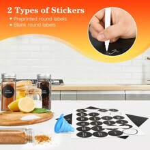 12pcs 4oz Clear Glass Spice Jars With Metal Caps, Shaker Lids, Collapsible Funnel - Dishwasher Safe Seasoning Organizer