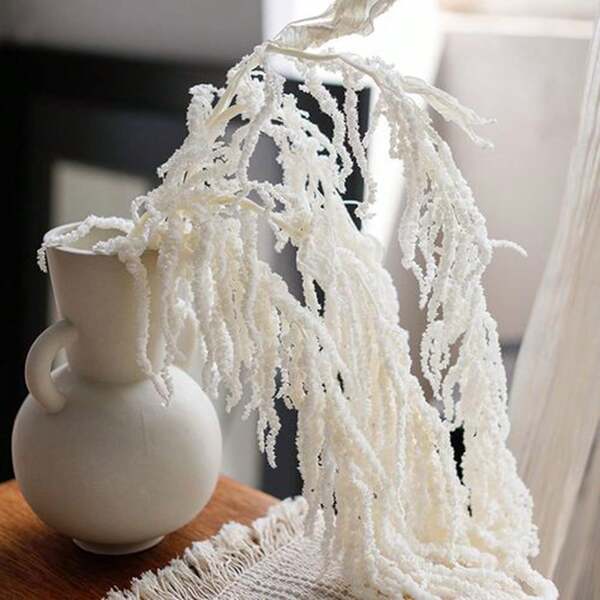 5 pièces/10 pièces Vigne de glycine amarante blanchie décorative en forme de larme avec perles, ensemble de franges de vigne naturelle bohème. Bouquet floral préservé, convient pour l'arche de mariage, les arrangements floraux doux et la décoration de vase à la maison, le mur, la décoration de mariage de Noël, la décoration de la maison - sans électricité, décoration artisanale de mariage fait maison
