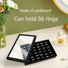 1/2个装 36/100格带盖首饰盒，耳环首饰托盘，戒指首饰展示托盘，简约天鹅绒戒指盒，首饰盒，耳环首饰收纳盒，防尘首饰展示盒，女士礼物 - 彩色 - 查看 4
