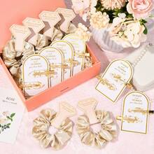 12 PCS Soft Silk Satin Hair Accessories - Scrunchies, Hair Clips Bridal Shower Gifts, Wedding Favors Women And Girlsvalentine's Day ET9K - Pink Series - View 5
