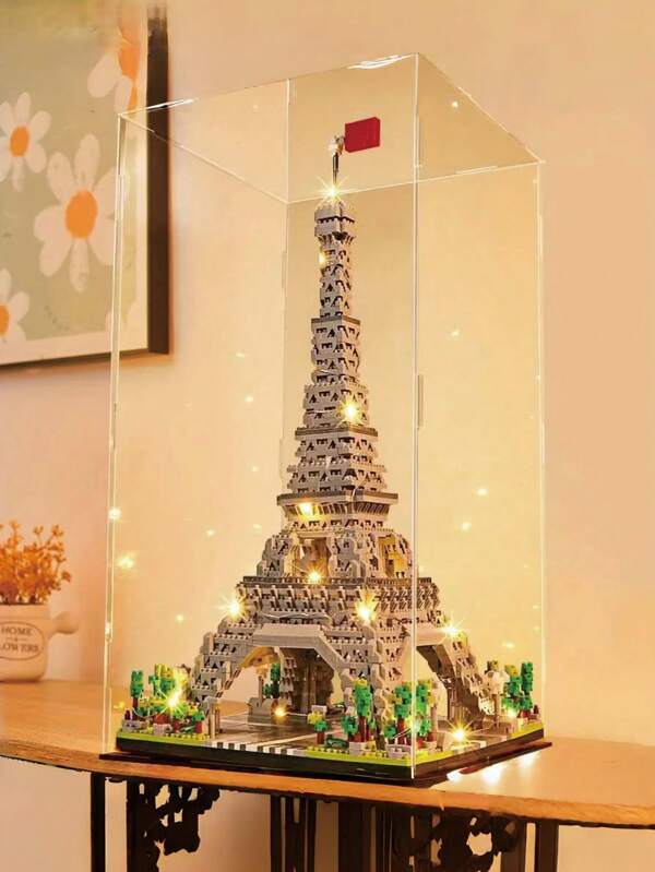 Decoración de Navidad - Bloques de construcción en miniatura de arquitectura del Landmark de la Torre Eiffel para colección y decoración de adultos, Modelo 3D del icono romántico de París para decoración de habitación