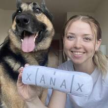 Chill Pup Funny Dog Toy - Parody Plush Squeaky Crinkle Dog Toy - Multicolor - View 1