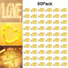 30 Pack Fairy Light String Lights 6.5ft 20 Led Waterproof Christmas Lights, Silver Wire Fireflies, Stars And Moon Lights, Bedroom DIY, Party, Wedding, Christmas, Birthday, Garden DIY Decoration - 彩色 - 查看 8