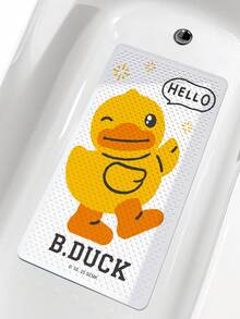 1 件 B.DUCK 授权淋浴垫，厚实可爱的卡通鸭子图案，冲浪鸭，HELLO Duck，雨衣鸭，抗菌防滑强力吸盘浴垫，易于清洁，浴室配件，浴室装饰 - 彩色 - 查看 9
