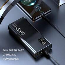 66W Hochleistungs-Powerbank, Schnellladung, Dual-Port, kompakt & tragbar, Zufallsfarbe