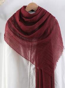 1pc Women Thin Solid Color Velvet Scarf, Breathable & Warm Head Wrap, Shawl, Spring/Summer For Dress