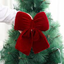 1 pieza Lazo navideño, Colgante navideño rojo, Decoración de boda de terciopelo, Decoración colgante para árbol de Navidad, Decoraciones navideñas para decoración del hogar, decoración de habitación, invierno