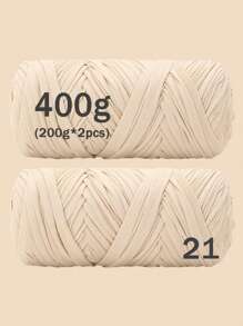 1/2 piezas Hilo de camiseta premium - 200g/pieza Hilo elástico de alta calidad, hilo de poliéster suave y elástico para proyectos de ganchillo vibrantes, ideal para decoración del hogar, manualidades DIY como tejido DIY, proyectos de ganchillo, bolsos tejidos a mano, cestas, mantas, alfombras, zapatos, pantuflas, cojines y muñecas, hilo multicolor | Hilo de poliéster | Hilo acrílico | Accesorios de tejido