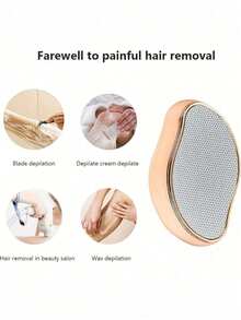 1 pieza Removedor de vello de pierna de cristal, unisex, reutilizable, herramienta de depilación indolora y exfoliante, enfriador mágico de vello de pierna, también apto para espalda, brazos y piernas - Multicolor - Ver 9