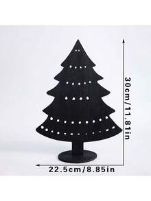 1pc/3pcs Black Wooden Christmas Tree Decor, Rustic Style Black Wooden Pine Tree Desktop Ornament, Vintage Forest Pine Tree Decoration, Christmas Scene Decor, Christmas Gift, Holiday Party Decor, Holiday Party Scene Prop, Home, Desk, Dorm Decor, Gift For Friends, Home Decor, Christmas Decoration, Room Decor, Winter Christmas Decor, Christmas Home Gift, Christmas Decoration