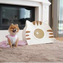 Pet House For Cats And Small Dogs – 100% Cotton Soft Bed – 44x50x34 Cm – Breathable, Comfortable, Made In Turkey - White - View 3