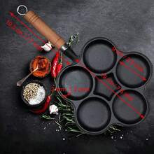 6-Hole Thick Cast Iron Frying Pan, Frying Pan, Multifunctional Breakfast Frying Pan, Uncoated Non Stick Frying Pan, Suitable For All Stoves (Gas, Electricity, Induction), Durable Frying Pan, With Heat-Resistant Handle, Easy To Clean, Family Dinner Supplies, Party Supplies - màu đen - Xem 11