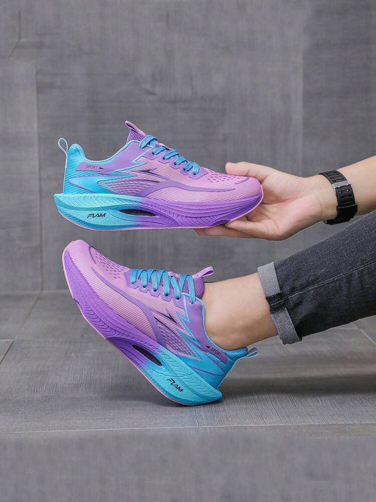 1 par de zapatillas deportivas ligeras, transpirables y con cordones, antideslizantes y duraderas para adolescentes, adecuadas para la escuela y deportes - Multicolor - Añade 2