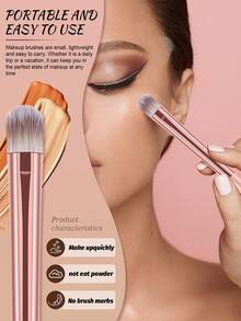 Set de 25 brochas de maquillaje todo en uno: brochas de fibra sintética premium ultrasuaves con formas completas para rostro y ojos (base, rubor, sombra de ojos). Aptas para todo tipo de piel, ideales para maquillaje diario, looks de oficina y viajes. - Multicolor - Ver 6