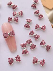 10 件/包合金简约可爱蝴蝶结美甲装饰，韩式 3D 美甲珠宝 DIY 美甲配件，适合女性，多用途，适合日常、假日、通勤使用美甲用品指甲美甲饰品美甲宝石
