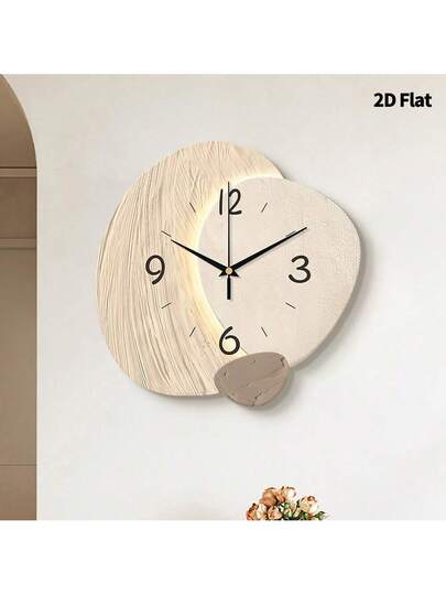 2D Flat 1pc Verlichting Luxe Minimalist Home ation Wand Clock, Ultra Quiet Quartz Movement, No Ticking Sound, Painting Klok Living Room, Bedroom Office, able Watch, Unique Personalized, Clear Reading Time, In Room view 2