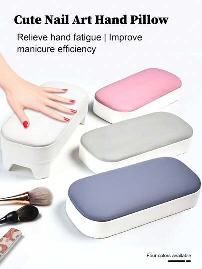 New Portable Leather Hand Pillow, Russian PU Leather Hand Pillow For Nail Salon, Removable Wrist Rest Nail Art Tool, Comfortable For Nail Technicians