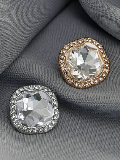 6 st/förpackning eleganta runda strassknappar i metall, exklusiva skjortor, jackor, pälskappor, tröjor, kavajer handsydda dekorativa knappar, gör-det-själv-skor, hattar, presentaskar, väskor, hängen, modesmycken och accessoarer