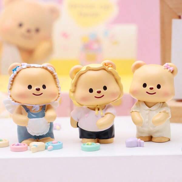 1pc Cartoon Butter Bear 2nd Generation Blind Box Changeable Outfit Desk Decor