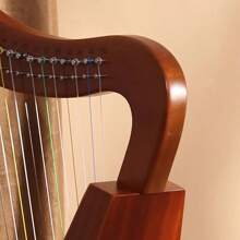 1pc 15/19-String Wooden Harp, Professional-Grade Sound Quality, Handcrafted Texture, Made Of Redwood, Includes Tuning Tool, Suitable For Beginner And Professional Performance - Log color small harp - View 4