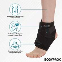 Bodyprox Ankle Support Brace Breathable Neoprene Sleeve Adjustable Wrap! 1 Pack - 如圖 - 查看 3