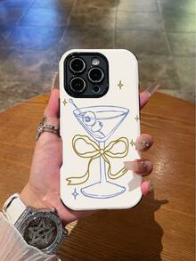 1 件时尚简约马提尼图案防震防滑柔软 TPU + PC 混合材质手机壳适用于 Apple 11/12/13/14/15/16/16 Plus/16 Pro/16 Pro Max - 彩色 - 查看 1