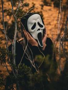 1 件万圣节复活节恐怖成人死亡骷髅尖叫面具剧本杀黎明杀戮尖叫鬼面具适合各种舞会角色扮演万圣节配饰 - 彩色 - 查看 9