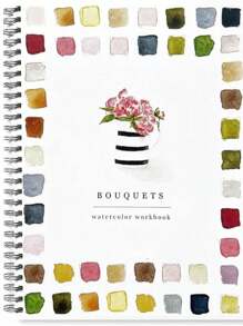 كتاب رسم مائي 1 قطعة للكبار، يشمل زهور، خبز، باقة، حيوانات وخبز، يحتوي على 12 صفحة من الرسومات والتعليمات خطوة بخطوة، مجلد بشكل حلزوني، مثالي للهواة في التلوين والرسم المائي، فكرة هدية رائعة لأعياد الميلاد والمناسبات والأم وعيد الأم ولوازم المدرسة وعودة إلى المدرسة وعيد الحب وعيد الهالوين وعيد الميلاد