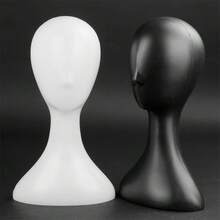 Plastic Female Mannequin Wig Hair Hat Scarf Manikin Head Model Display Stand AU - màu đen - Xem 1