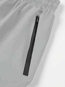 Bộ 3 quần short thể thao chạy bộ ngoài trời màu trơn thoáng khí thoải mái làm mát cho bé trai, mùa hè - Màu Xám nhạt - Xem 3