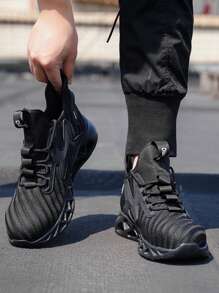 男士钢头工作安全鞋防滑工作靴轻质 EVA 鞋底透气工业建筑工作运动鞋园艺、仓库、日常维修工作训练员安全训练员工作运动鞋户外工作、徒步旅行、徒步鞋、防刺穿和防砸、建筑工作和日常穿着钢头靴