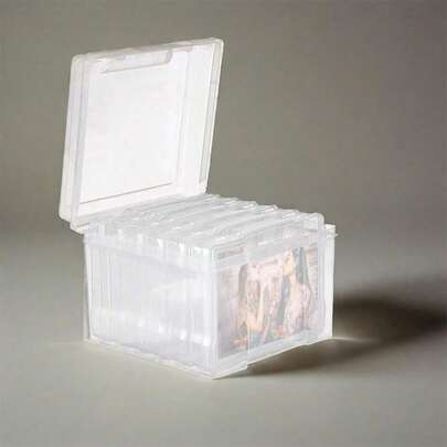 4 X 6 Inch Photo Box Clear Photo Organiser Photo Organiser With Snap Lid Great For Storing Photos, Crafts, Cards And Office Supplies