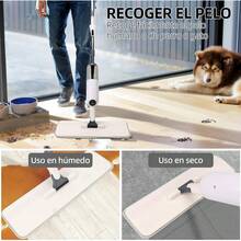 Trapeador de Microfibra,Mopa Trapeador con 350ML Atomizador,Fregona de Limpieza de Húmedo y,Cabezal Giratorio 360 ° ,con 3 Almohadillas Lavables y 1 Rascador,para Piso de Baldosas,Vidrio,ármol - 1 - Ver 4