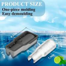 Ice Cube Tray Silicone Ice Mold For 40 Oz Tumbler Hollow Cylinder Design With Lid And Bin Perfect Fit For Cup H2.0 Reusable Ice Tray,11114390 - 黑色 - 查看 2