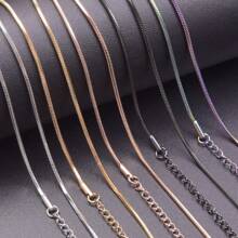 1 件/10 件时尚简约多长度龙虾扣方形蛇链 1.5 毫米粗项链，304 不锈钢不褪色单链，DIY 珠宝配件，适合搭配吊坠配饰