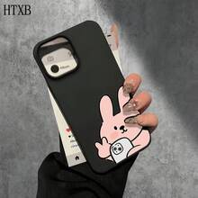 Funda protectora para teléfono con diseño de conejo rosa para selfies, con orificios grandes, compatible con phone 16 Pro Max, 16, 15 Pro, 14, 14 Plus/14 Pro Max, 13, 13 Pro, 12 Pro, 11/11 Pro Series. Regalos para cumpleaños y fiestas - Blanco - Ver 4