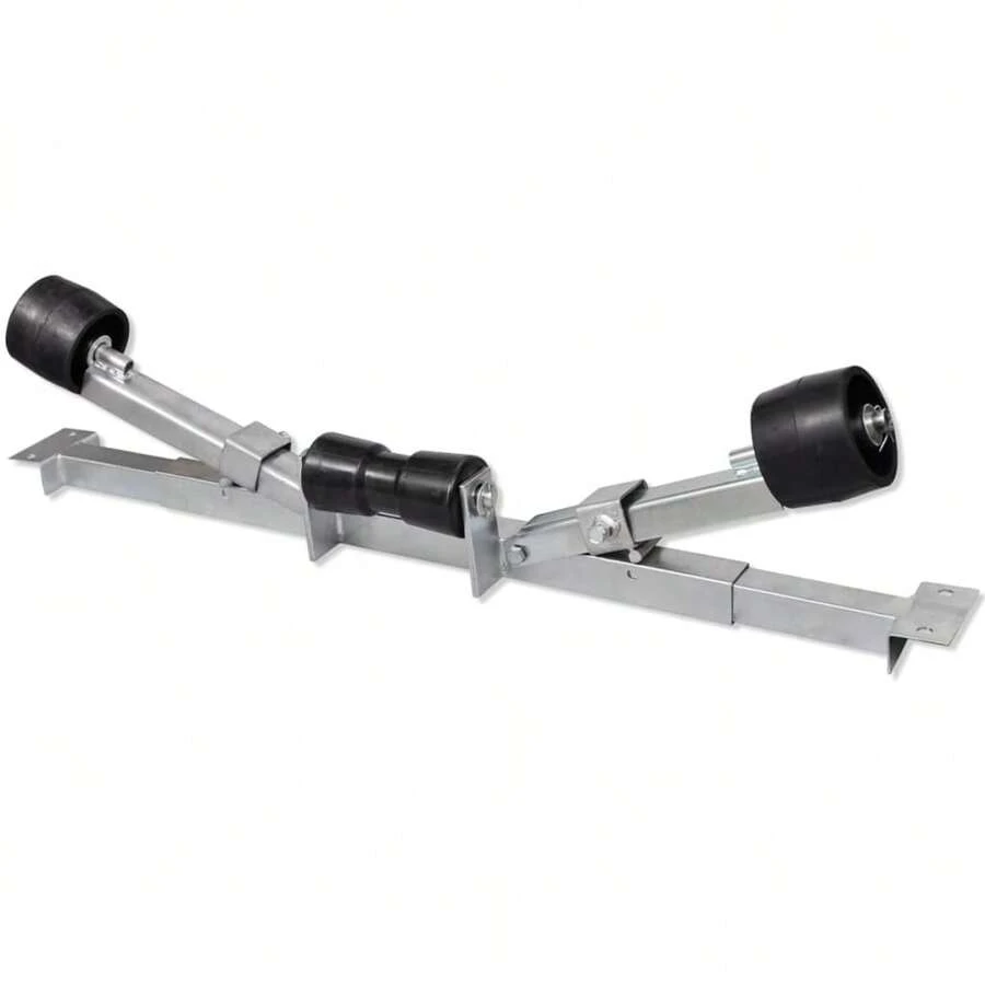 vidaXL Boat Trailer Bottom Support Bracket With Keel Rollers - Silver - View 1