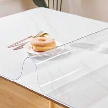 24" x 48" transparente PVC Tischdecke Schutzhülle, 0,25 mm dicke PVC Kunststofffolie für Bürotisch, Computertisch, Holzmöbel