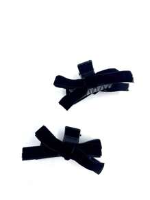 2pcs Women Vintage Velvet Bowknot Hair Clips, Princess Style Hair Accessories, Mini Hair Claw Clips For Bangs And Half-Up Hairstyles, Bow Accessories, School Stuff, College Autumn Accessories Fall Winter For Vacation Outfits Woman