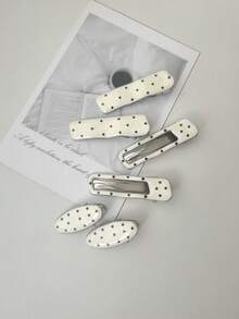 2pcs Women's Fashion Cute Polka Dot Asymmetrical Geometric Hair Clips, Suitable For Everyday Use Claw Clips Hair Claws Hair Barrettes, Hair Accessories