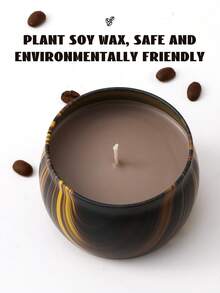 Coffee Tin Scented Candle, Home Decor, Long-Lasting Soy Wax Candle Tin, Smokeless Sandalwood/Coffee/Lavender Scented Candle, Portable Candle Suitable For Birthday, Valentine's Day, Mother's Day, Thanksgiving, Wedding Gifts