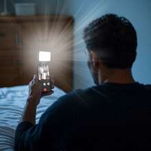 250mAh wiederaufladbare drehbare LED Selfie Licht, tragbare Mini Lampe für Handy, Computer Videokonferenzen, Geschenk geeignet für Selfies und Live-Streaming, Fotografie, tragbare Telefonbeleuchtung - Schwarz - Übersicht 6