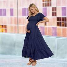 Boho Maternity Dress Pink Maternity Dress Swiss Dot Smocked